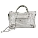 City Medium Leather 2-Ways  Bag metallic silver - Balenciaga