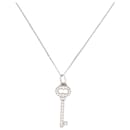 COLLIER TIFFANY & CO CLE VINTAGE OVALE PENDENTIF PLATINE DIAMANT NECKLACE - Tiffany & Co