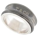 Tiffany & Co anel 1837 BANDA DA MEIA NOITE T 53 Prata sólida 925 Anel de prata
