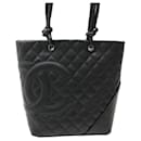 CHANEL CAMBON SHOPPING PM HANDBAG IN BLACK QUILTED LEATHER BLACK HAND BAG - Chanel