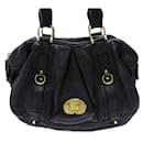 BURBERRY BOWLING HANDBAG IN BLACK SEEDED LEATHER LEATHER HAND BAG PURSE - Burberry