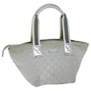 GUCCI GG Canvas Hand Bag Silver 131228 auth 65707 - Gucci
