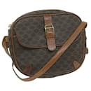 CELINE Macadam Canvas Shoulder Bag PVC Leather Brown Auth 65786 - Céline
