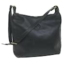 Gianni Versace Shoulder Bag Leather Black Auth ac2682