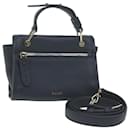 BALLY Shoulder Bag Leather 2way Navy Auth yk10576 - Bally