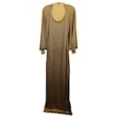 Missoni Metallic Knit Dolman-Sleeve Maxi Dress in Gold Polyester Viscose