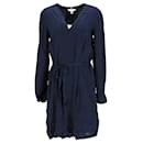 Tommy Hilfiger Damen-Kleid mit regulärer Passform aus marineblauer Viskose