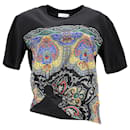 Sandro Paris Ring-T-Shirt mit Bandana-Print aus schwarzer Baumwolle