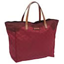 GUCCI GG Canvas Tote Bag Nylon Red Auth 65389 - Gucci