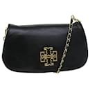 TORY BURCH Chain Shoulder Bag Leather Black Auth am5805 - Tory Burch