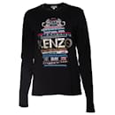 KENZO, Schwarzes Langarmshirt mit Aufdruck - Kenzo