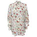Balenciaga Blusa estampada floral de seda marfim com dobras - Autre Marque