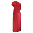 Scanlan Theodore Red Pleated One Shoulder Dress - Autre Marque