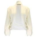 Balenciaga Ivory Draped Open Jersey Jacket - Autre Marque