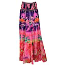 Camilla Pink / Purple Multi Flight of the Flamingo Sheer Tiered Maxi Skirt - Autre Marque