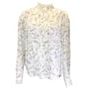 Isabel Marant Etoile White Multi Berangere Print Long Sleeved Crepe Top in Ecru - Autre Marque