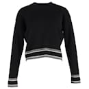 Dior Black Striped Logo Hem Sweater in Black Cashmere