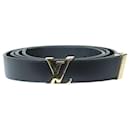 Black branded buckle skinny belt - Louis Vuitton