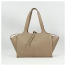 Celine Tri-Fold tote leather handbag in brown - Céline