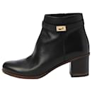 Fendi Leather Ankle Bootie in Black