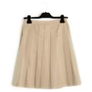 Miu Miu Beige Gabardine Pleated skirt FR34/36