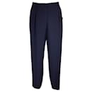 Escada Navy Blue Cropped Crepe Trousers / Pants - Autre Marque