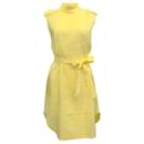 Stella McCartney Yellow Jacquard Sleeveless Dress with Tie Belt - Autre Marque