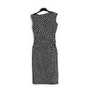 Balmain Haute couture SS2000 Black Polka Dot silk Dress FR34 FR36