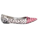 Chaussures plates à bout pointu en cuir embossé peau de serpent rose - Marc Jacobs