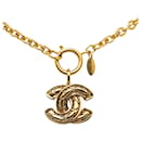Chanel Gold CC Anhänger Halskette
