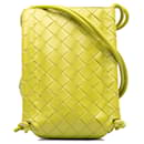 Bottega Veneta Yellow Intrecciato Mini Knot Bucket Bag