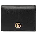 Porte-cartes en cuir Gucci noir GG Marmont