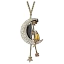 Rare CC 08P CoCo on the Moon GHW Crystal Logo Necklace Box tag - Chanel