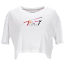 Womens Cropped Signature Logo T Shirt - Tommy Hilfiger