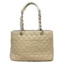 Chanel CC Caviar Grand Shopping Tote Leather Tote Bag in Good condition