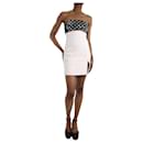 White strapless beaded mini dress - size UK 6 - Autre Marque