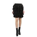 Brown ruffle velvet skirt - size UK 10 - Chanel