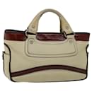 CELINE Hand Bag Leather Beige Auth bs12047 - Céline