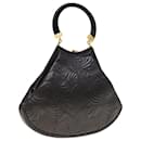 FENDI Hand Bag Leather Black Auth 66172 - Fendi