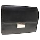 GUCCI Clutch Bag Leather Black Auth 66343 - Gucci