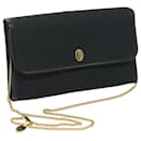 Christian Dior Trotter Canvas Chain Shoulder Bag Black Auth ep3240