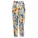 Stella McCartney Pantalon de jogging blanc à imprimé floral multicolore - Autre Marque
