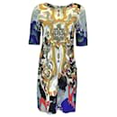 Etro Blue Multi Printed Short Sleeved Stretch Jersey Dress - Autre Marque