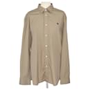 Burberry Pale Brown Logo Embroidered Longsleeve Shirt