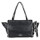 Valentino Garavani Rockstud Black Leather Shoulder Bag