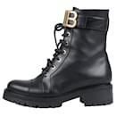 BALMAIN Leather boots with metal logo in 40 eu - Balmain