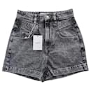 Isabel Marant Hiana high-waisted grey denim shorts - Isabel Marant Etoile