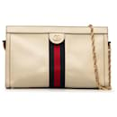 Gucci White Leather Ophidia Chain Crossbody