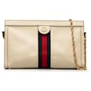 Gucci Crossbody com corrente Ophidia em couro branco