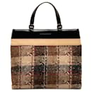 Burberry Brown Plaid Wool Handbag